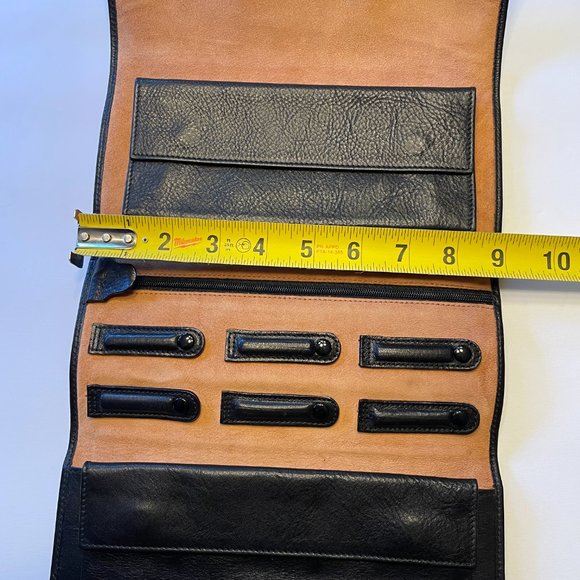 GIGLIODORO Black Genuine Calf Leather Tri-Fold Wallet, made in Italy - Picture 10 of 12